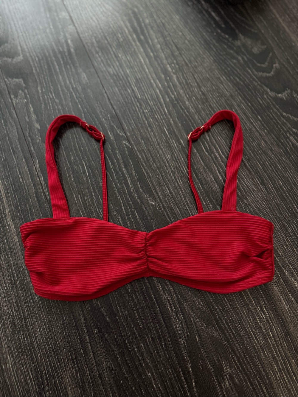 Hollister Ribbed Bikini Top Adjustable